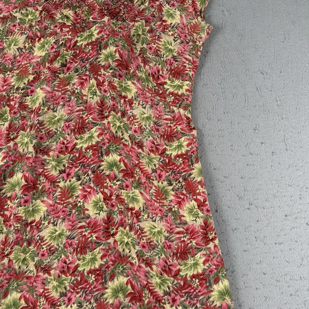 April Cornell Floral Beaded Rayon Midi Dress Boho Tropical Women M Vintage - Picture 3 of 16